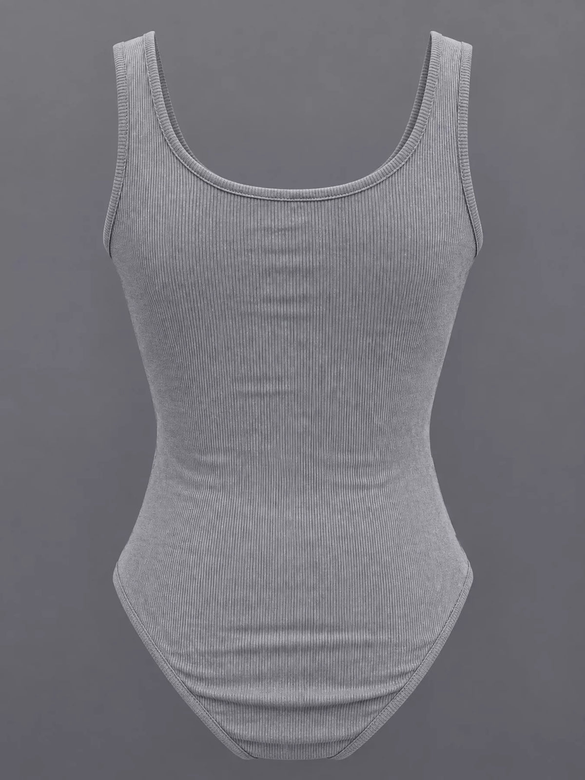 Ribbed bodysuit, gray front