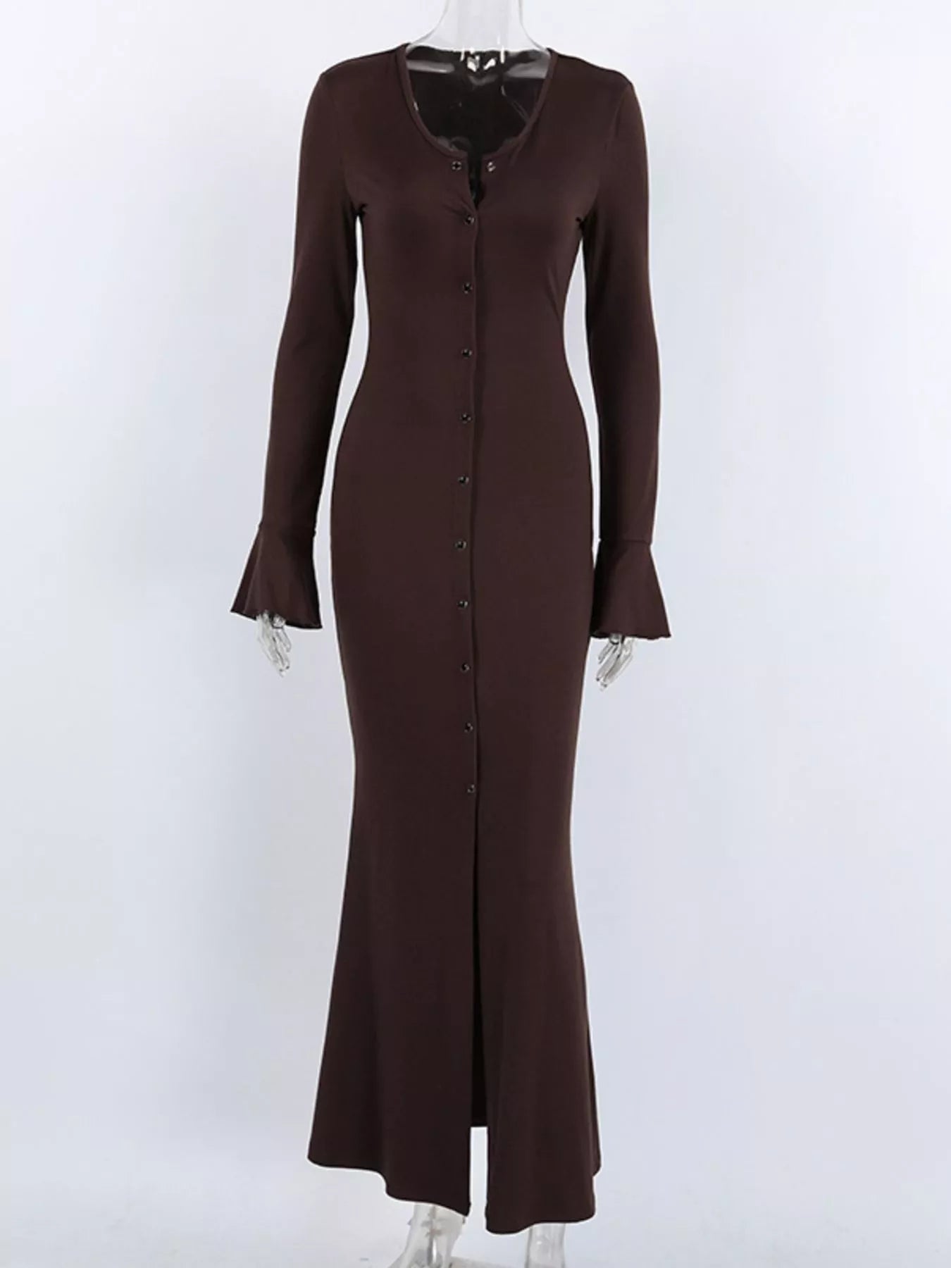Trendsi Button-Down Bodycon Maxi Dress -