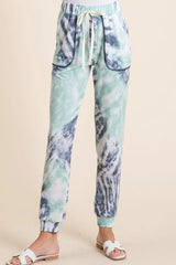 Trendsi BiBi Tie Dye French Terry Casual Sweat Pants -