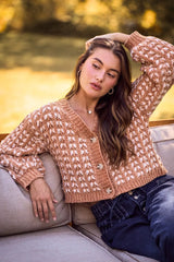 Trendsi SO ME Soft Chenille Yarn Textur Button Sweater Cardigan -