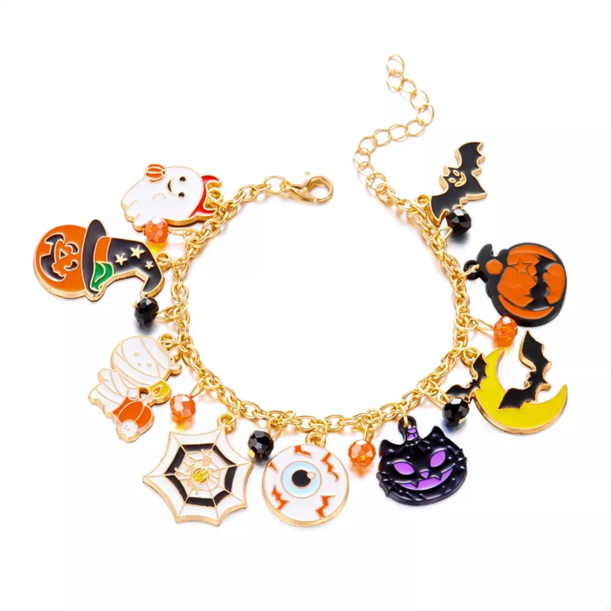 Trendsi 18K Gold-Plated Halloween Charm Bracelet -