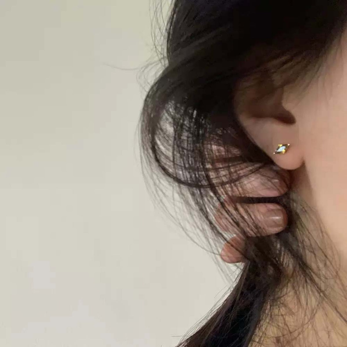 Trendsi 18K Gold-Plated Zircon Geometric Earrings -