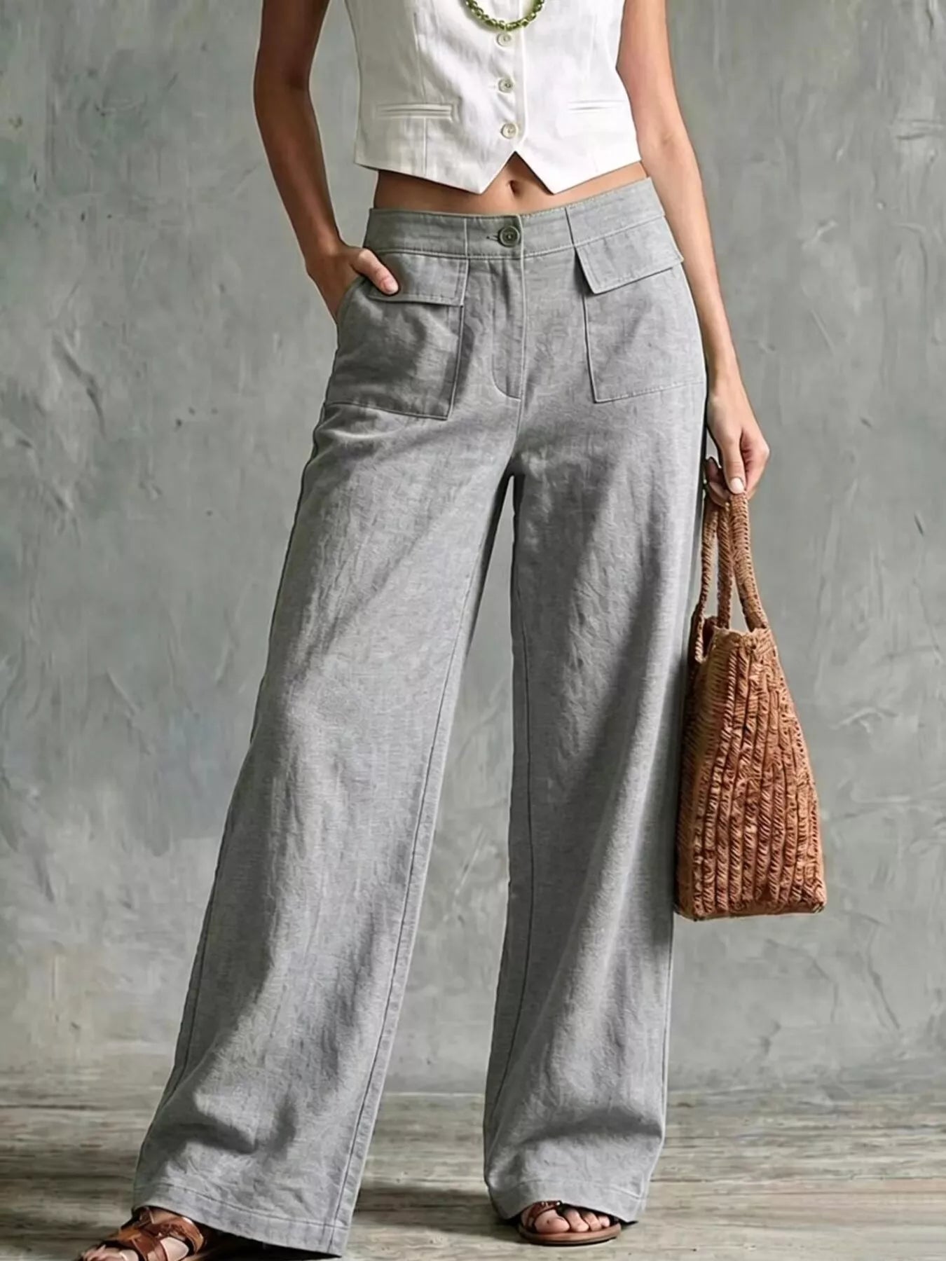 Trendsi Full Size Wide Leg Pants Plus Size -