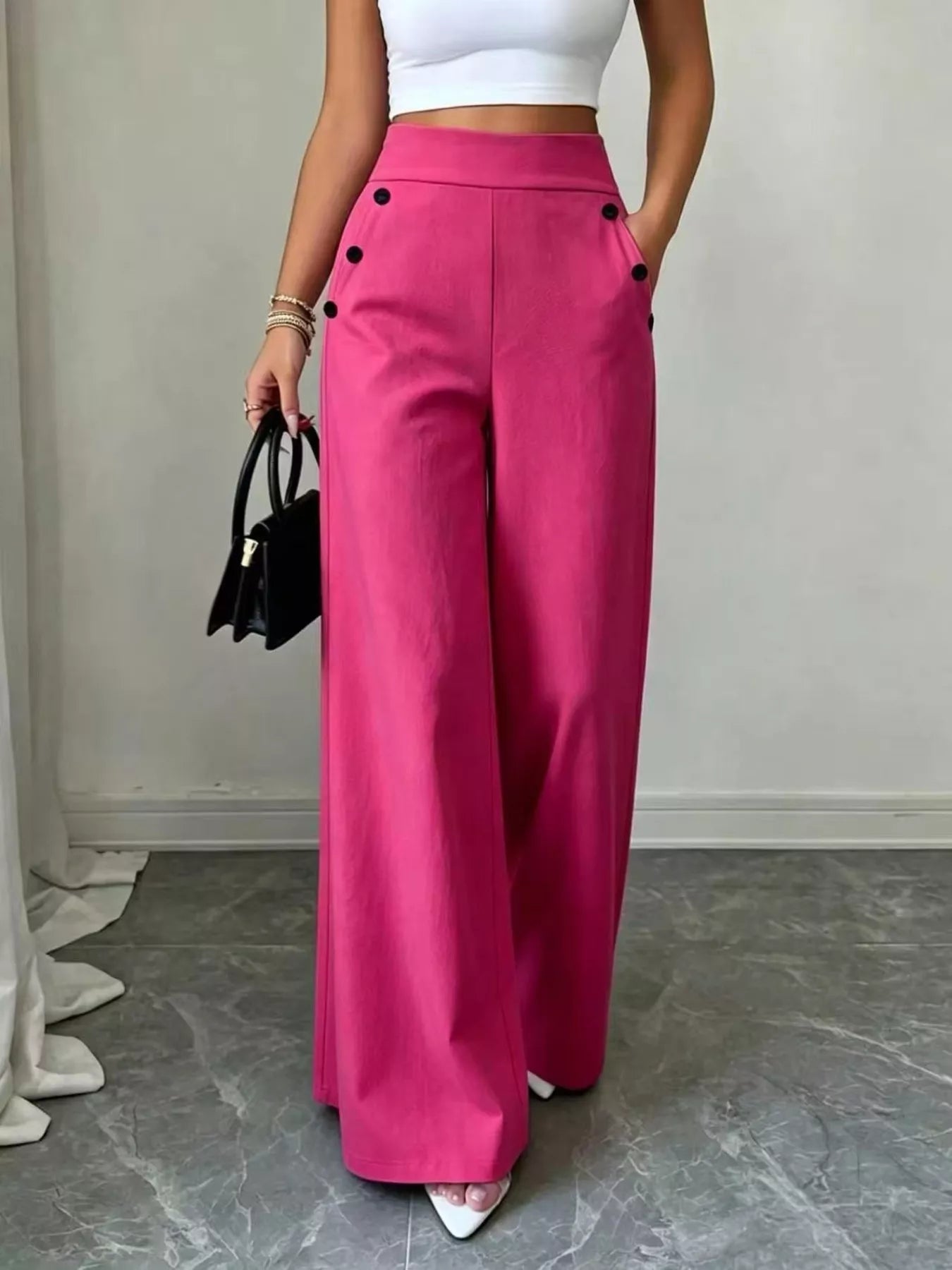 Trendsi High-Waisted Wide-Leg Pants -