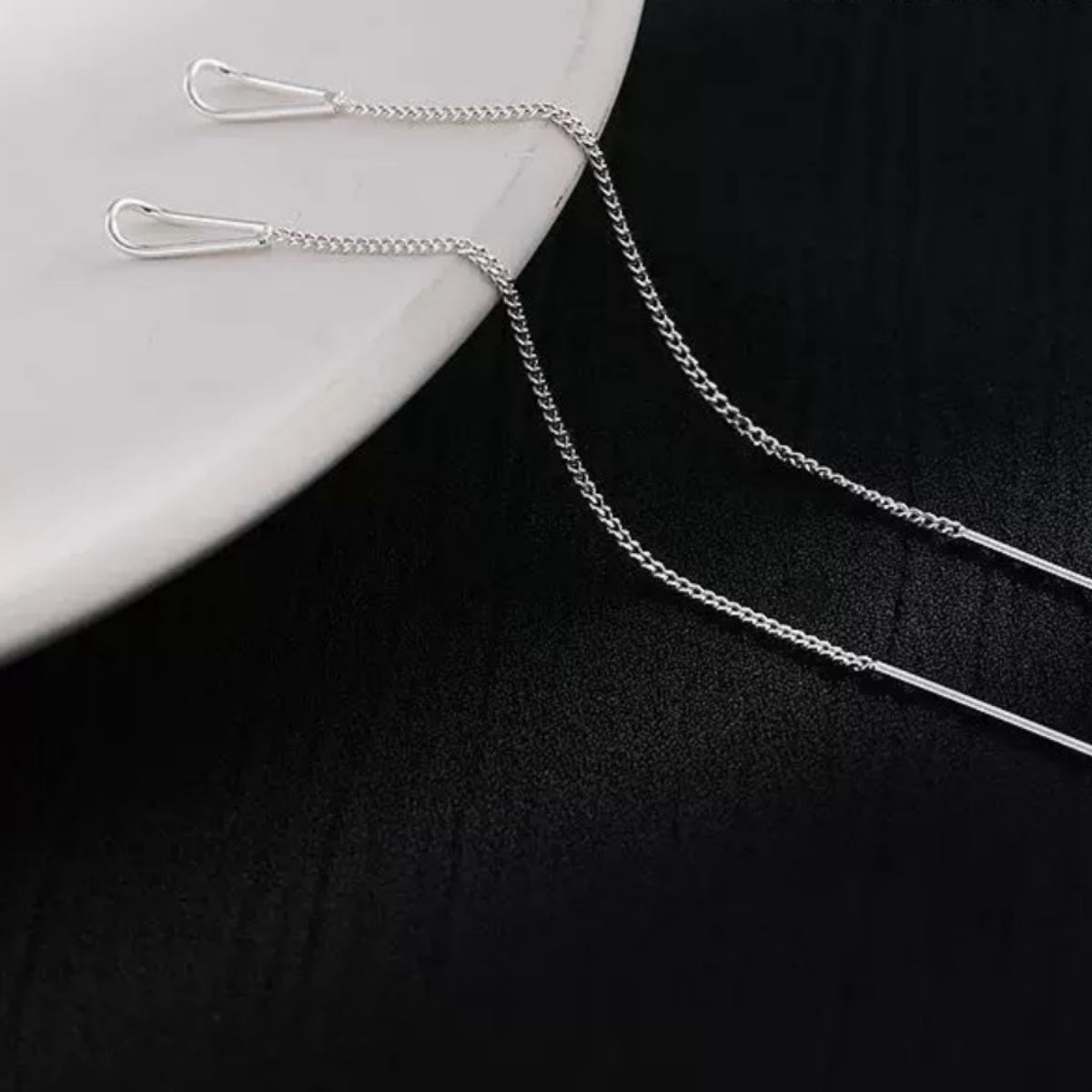 Trendsi 925 Sterling Silver Chain Earrings -