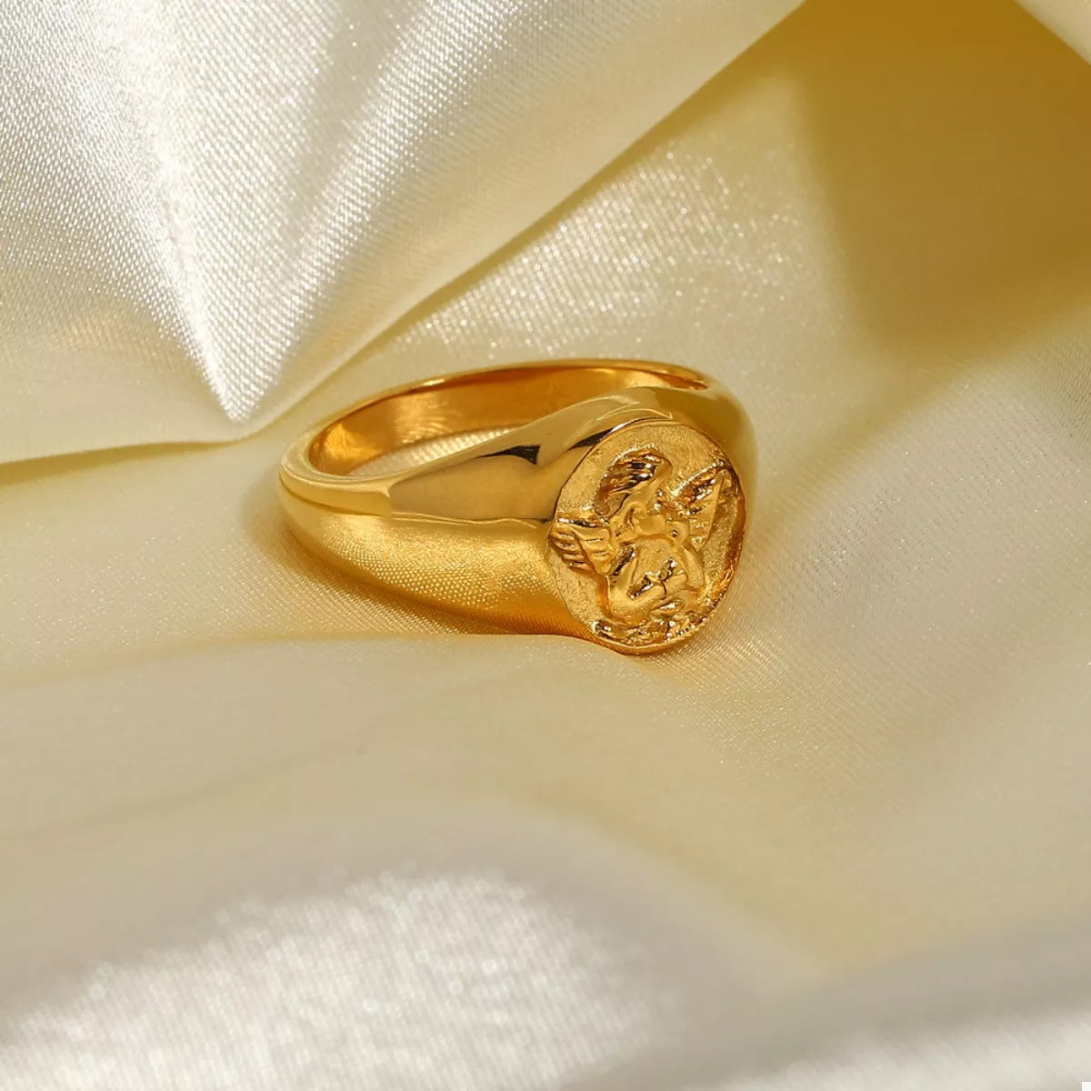Trendsi 18K Gold-Plated Cupid Ring -