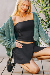 Trendsi Zenana Wrap Front Skort -