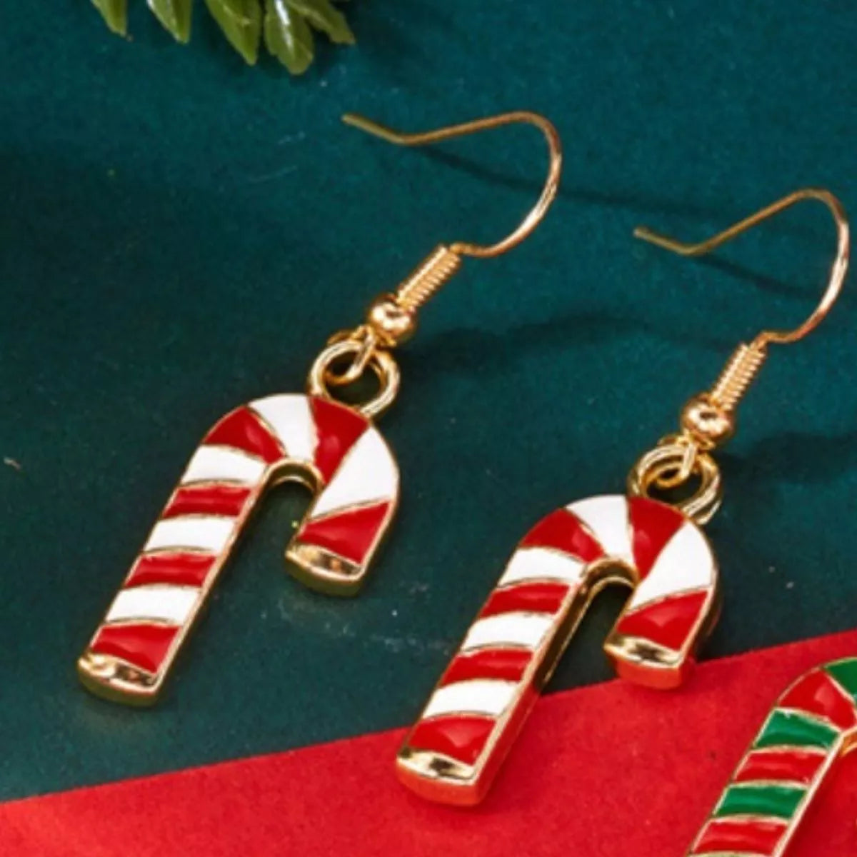 Trendsi Christmas Candy Cane Earrings -
