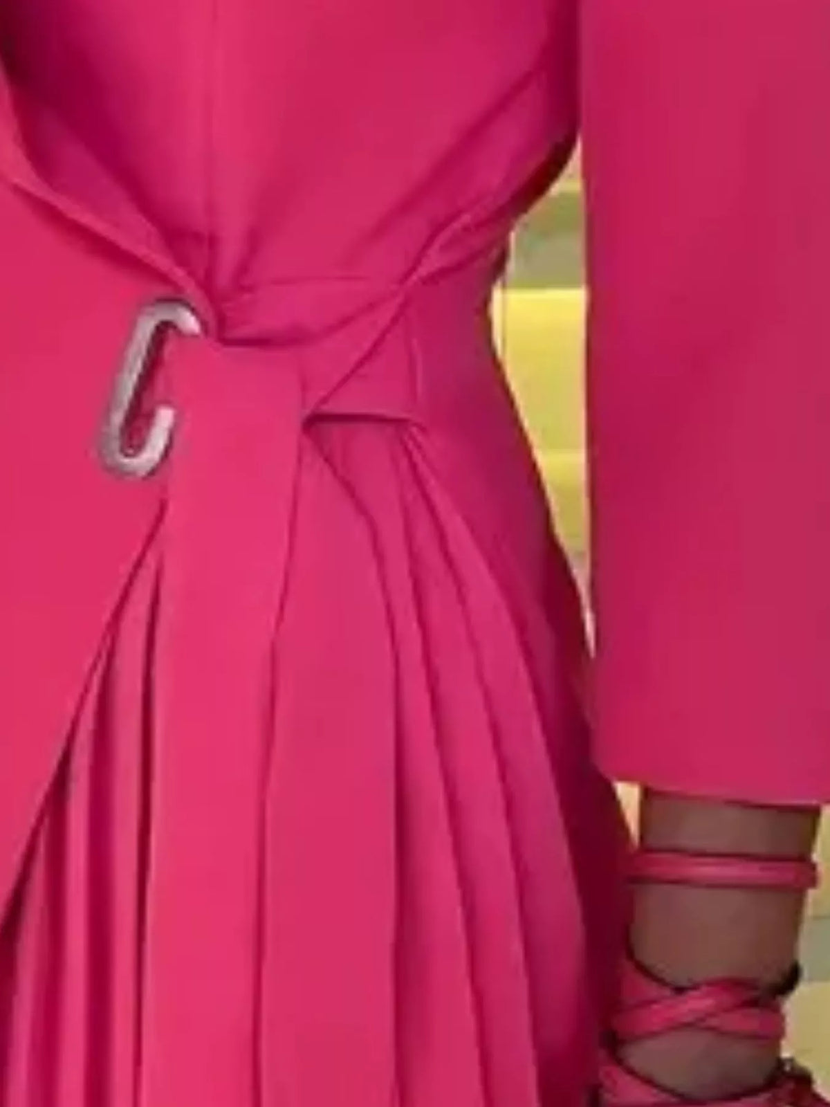 Blazer style pleated midi dress