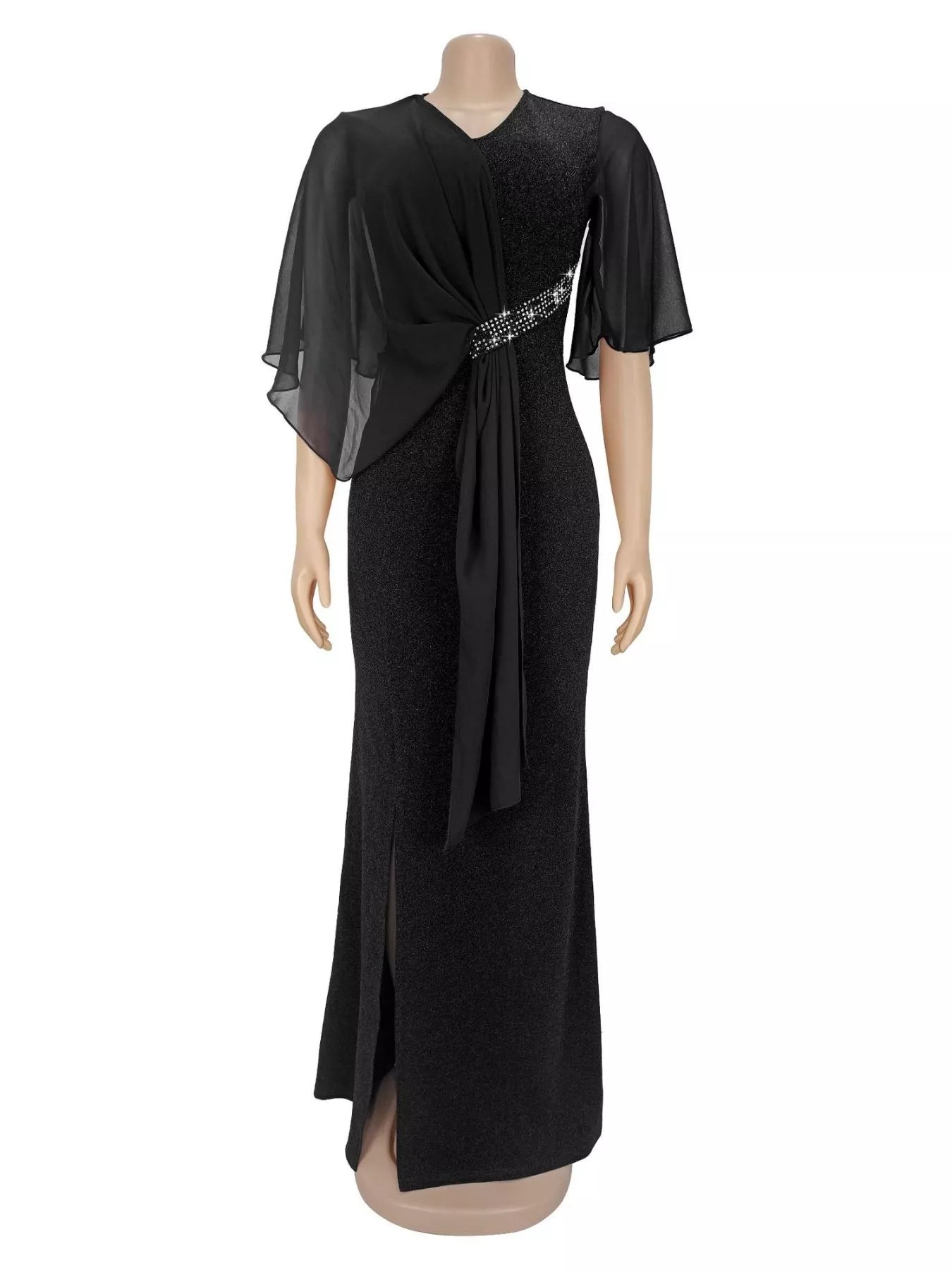 Trendsi Slit Flutter Sleeve Maxi Dress -