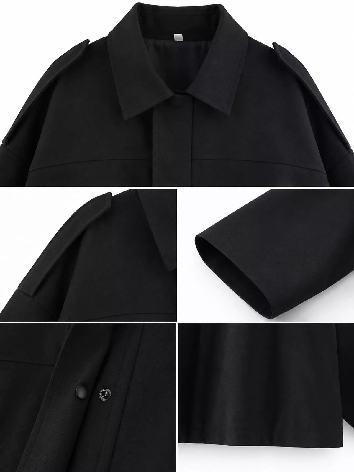 Oversized zip jacket, black detail collage
