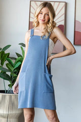 Trendsi Heimish Full Size Ribbed Sleeveless Mini Tank Dress Plus Size - Dresses