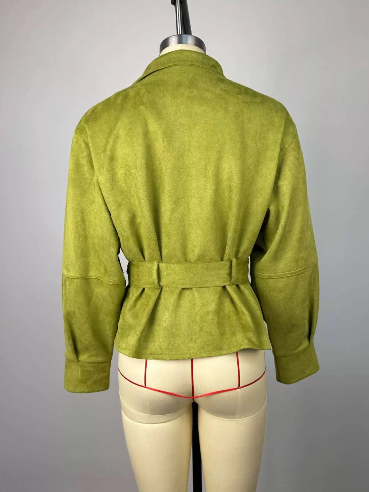 Trendsi Tie Waist Long Sleeve Cropped Jacket -
