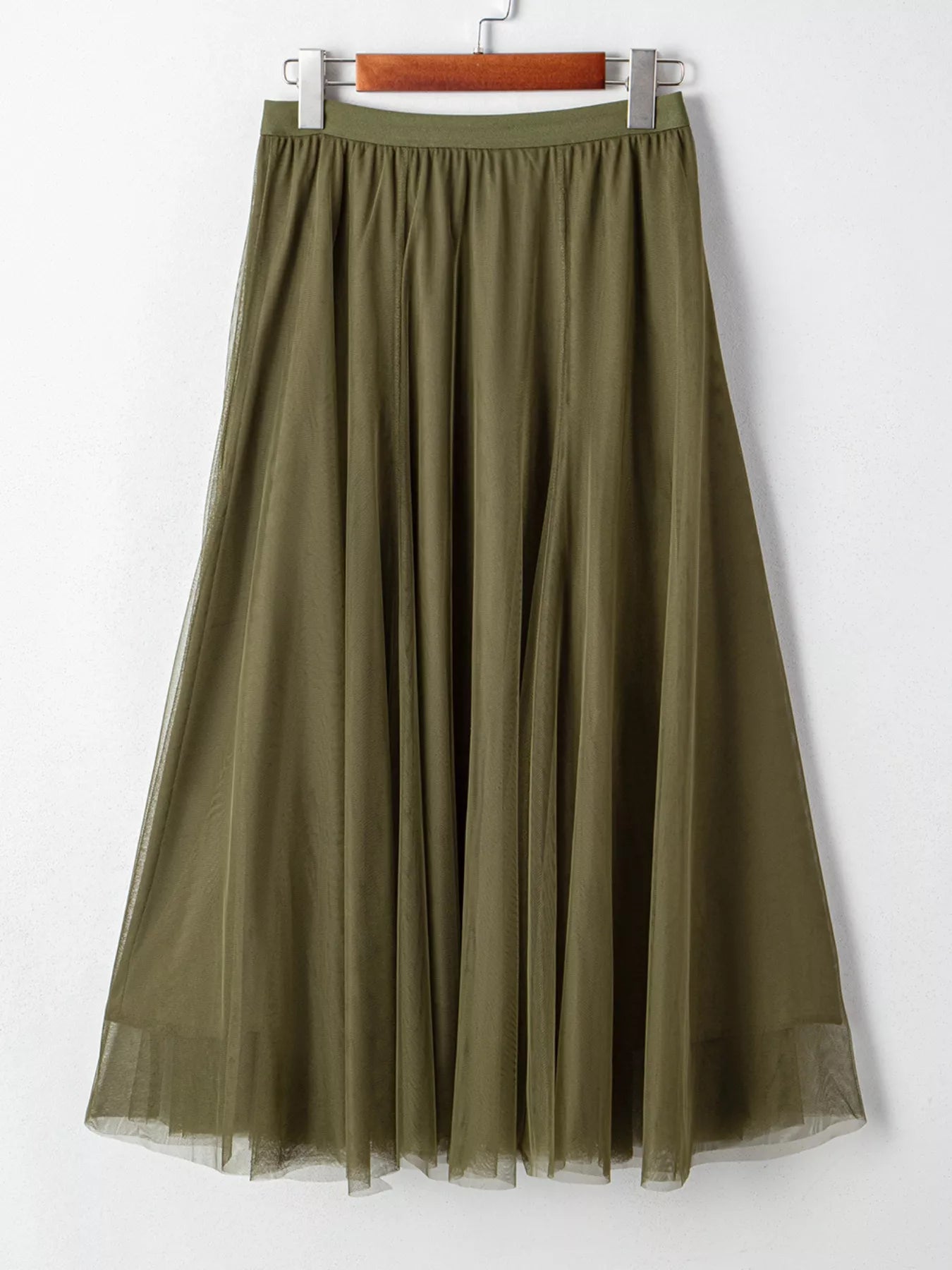 Trendsi Tulle A-Line Midi Skirt -