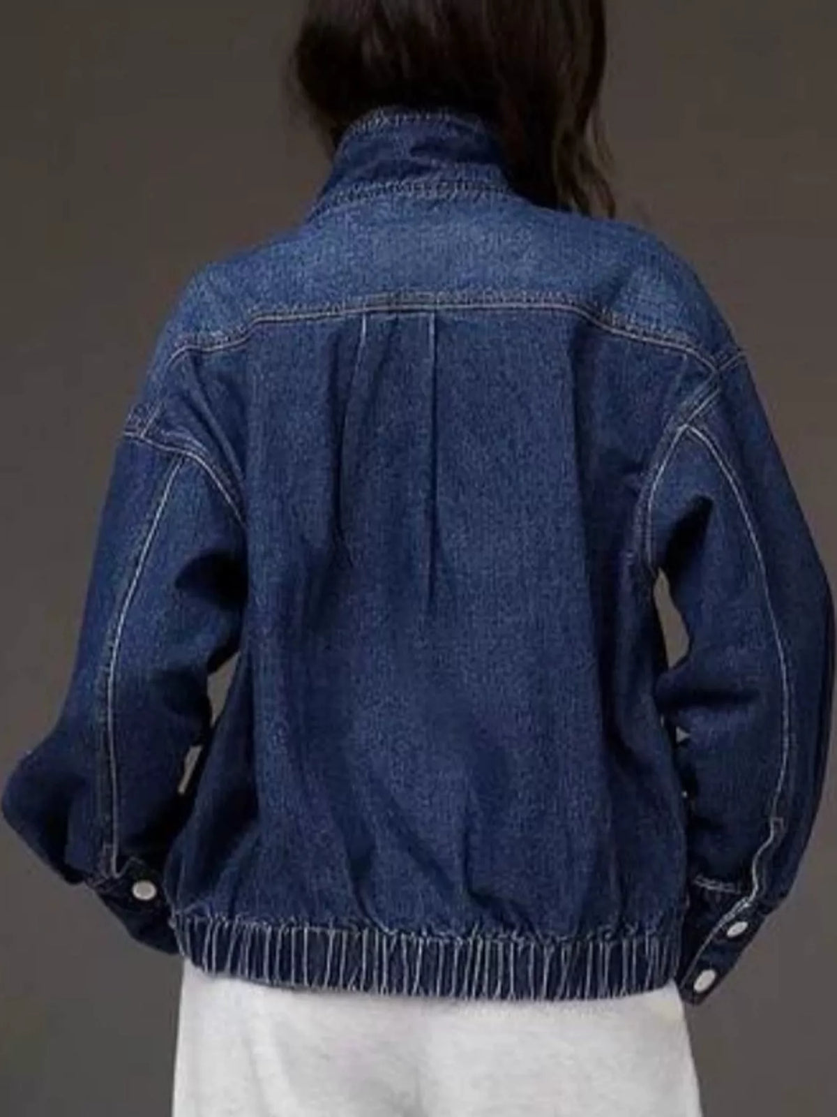 Denim-look jacket, dark blue back