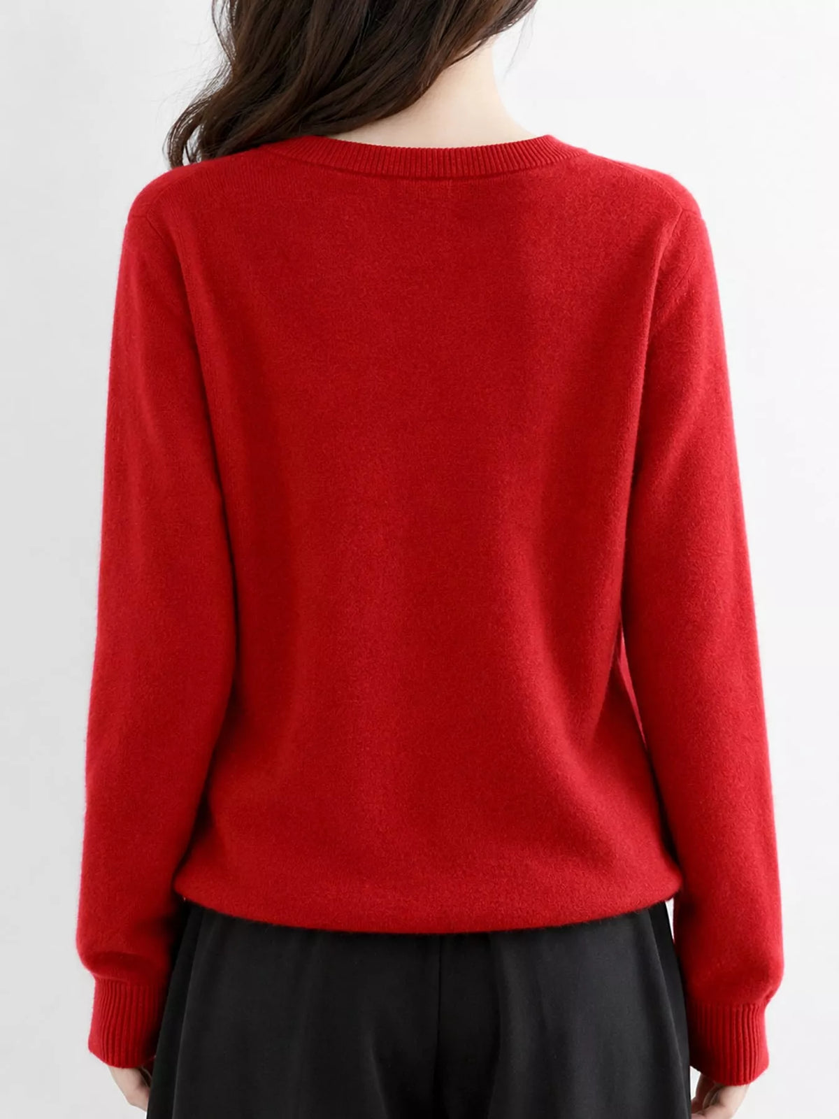 Button-down cardigan, red back