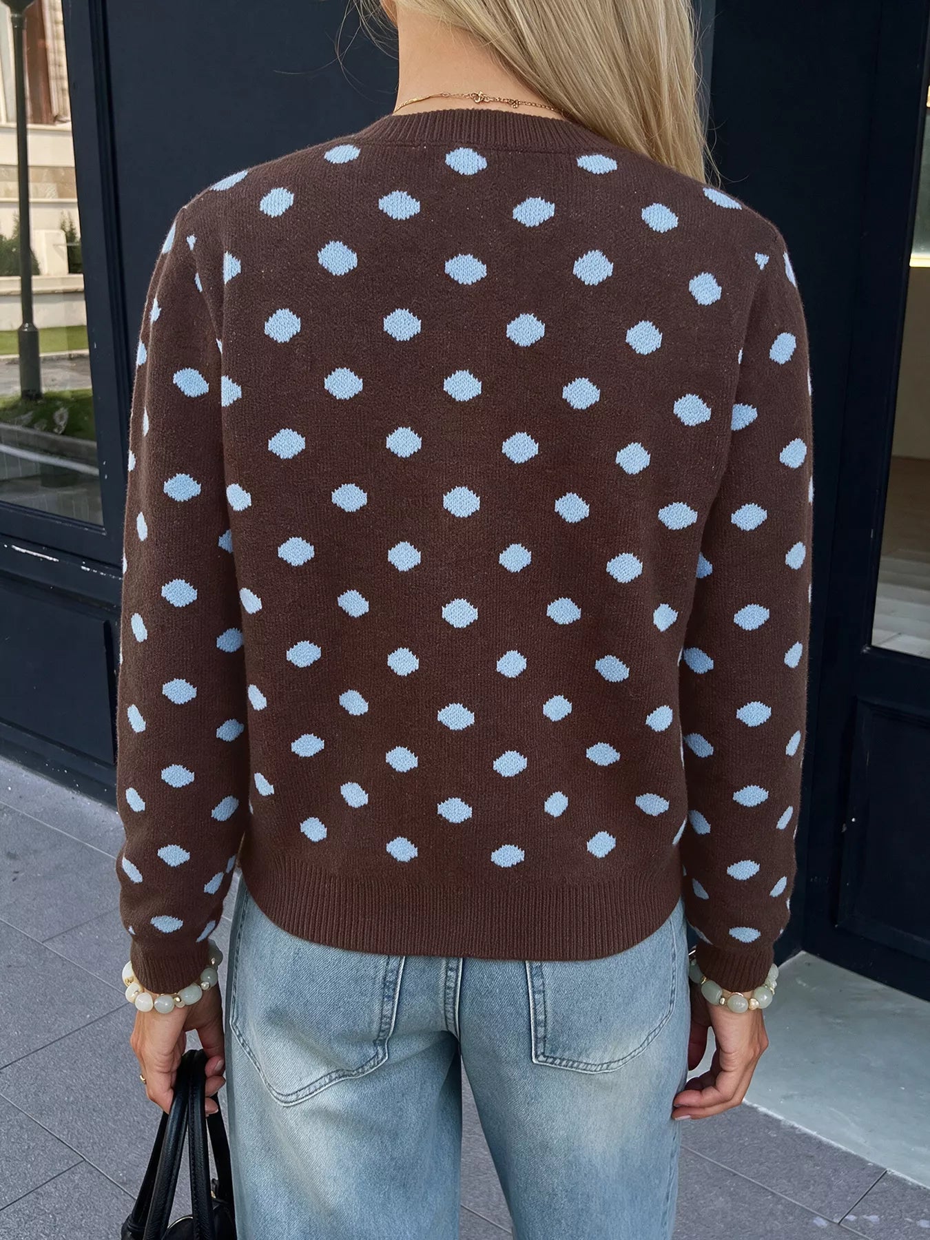 Trendsi Polka Dot Button Up Cardigan -