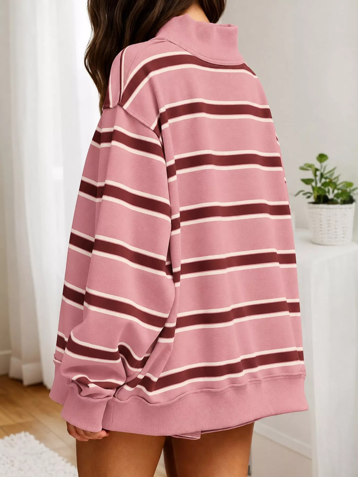 Mock neck long sleeve outfit set, back view
