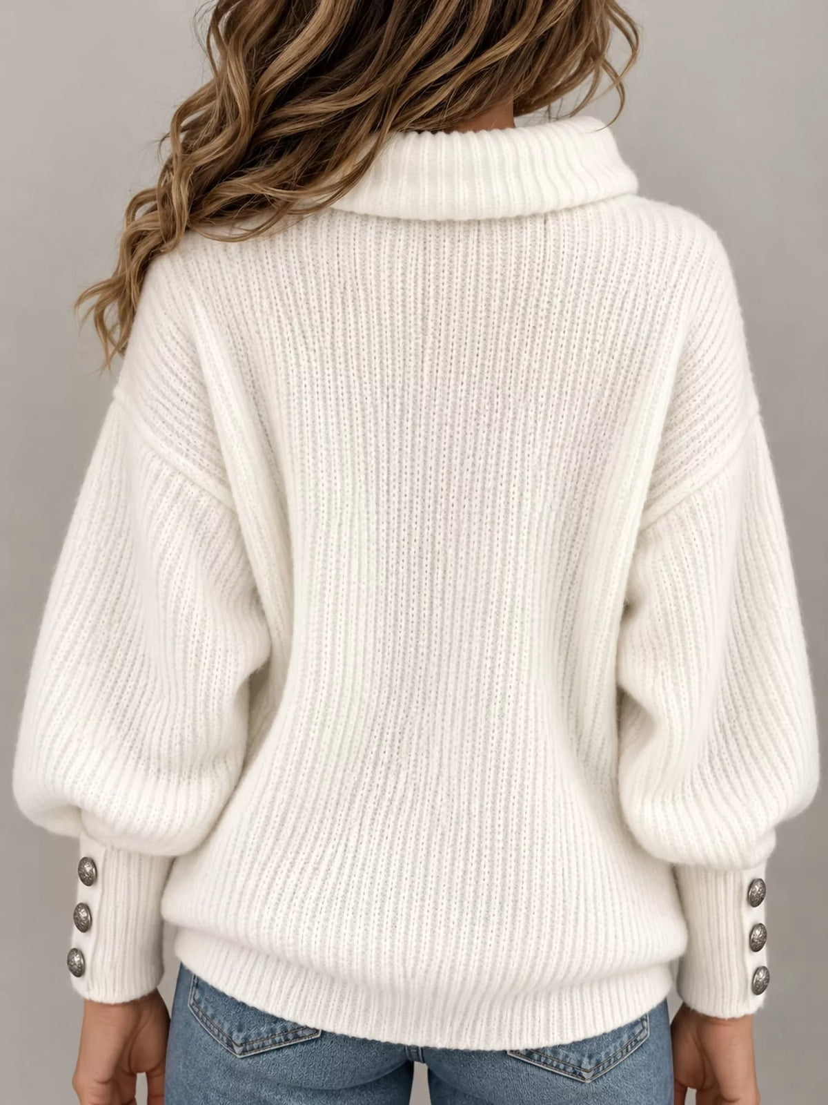 Long-sleeve sweater, back view
