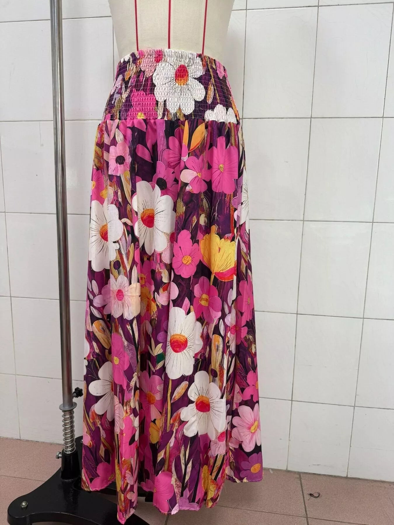 Trendsi Floral Print High-Waisted Maxi Skirt -