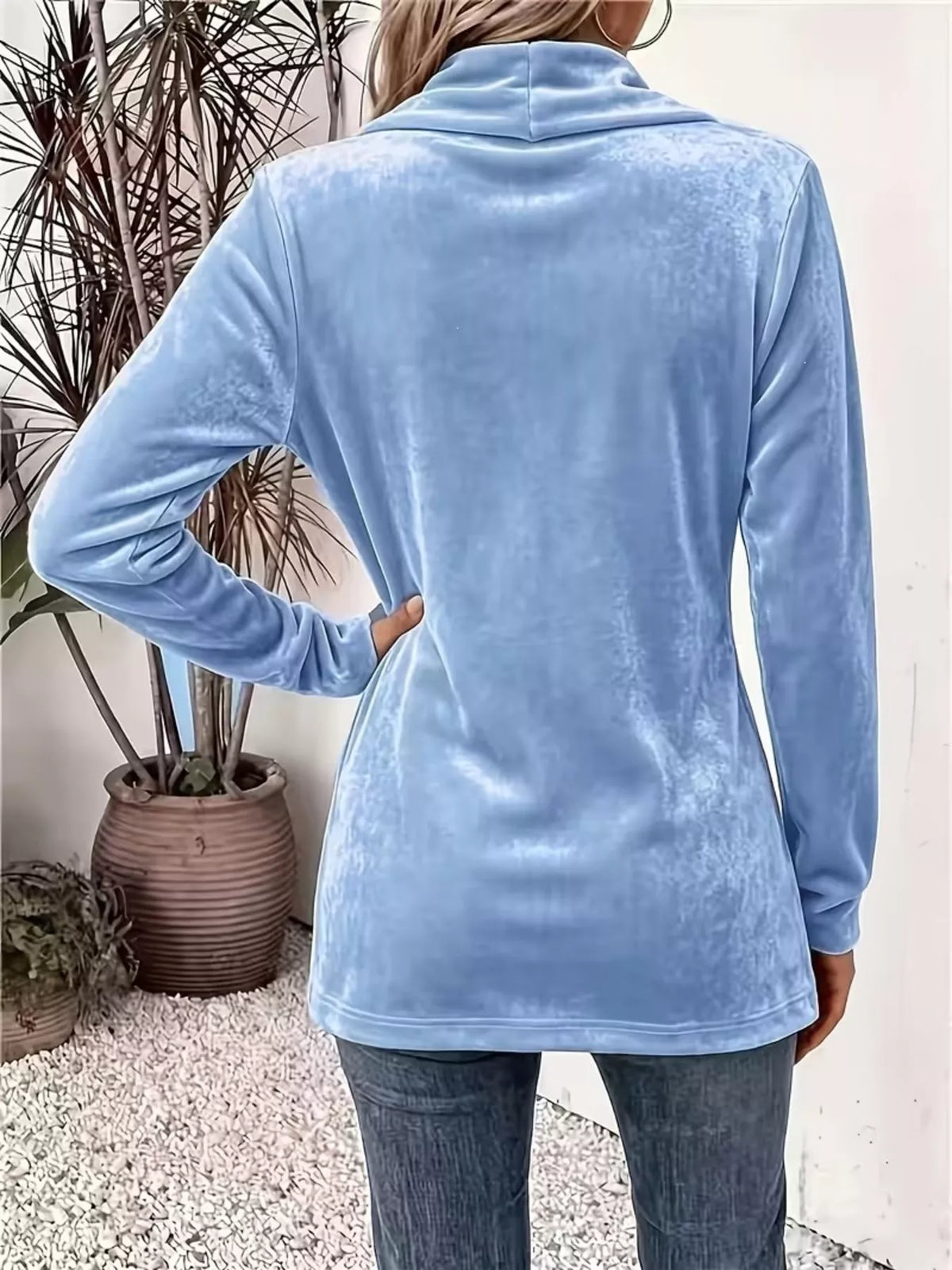 Trendsi Full Size Velvet Open-Front Cardigan Plus Size -