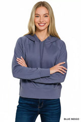Trendsi Zenana Drawstring Scuba Hoodie -