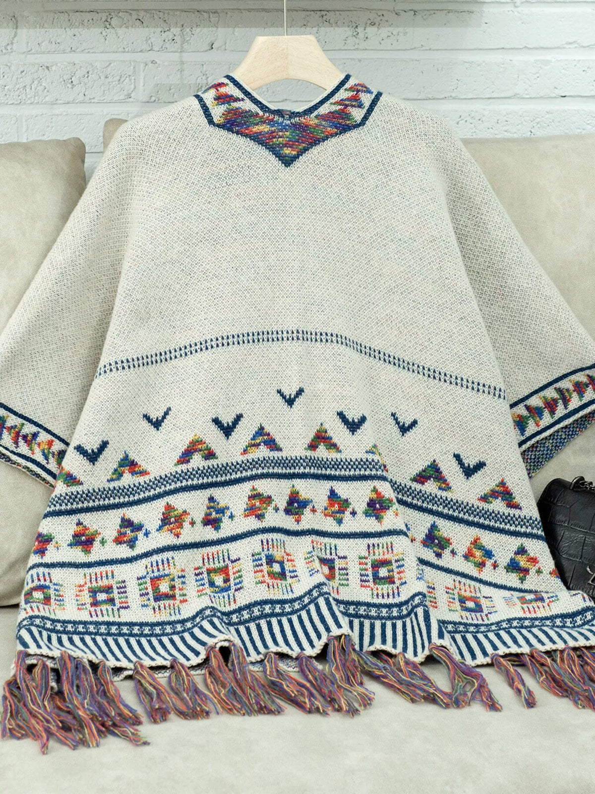 poncho, back view