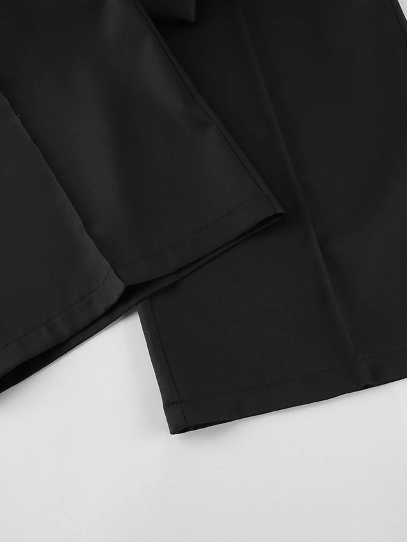 Trendsi Chic Button Down Pleated Blazer and Wide-Leg Pants Suit Set - Outerwear