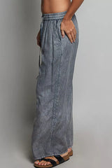 Trendsi POL Tassel Drawstring Embroidered Wide Leg Woven Pants - Pants