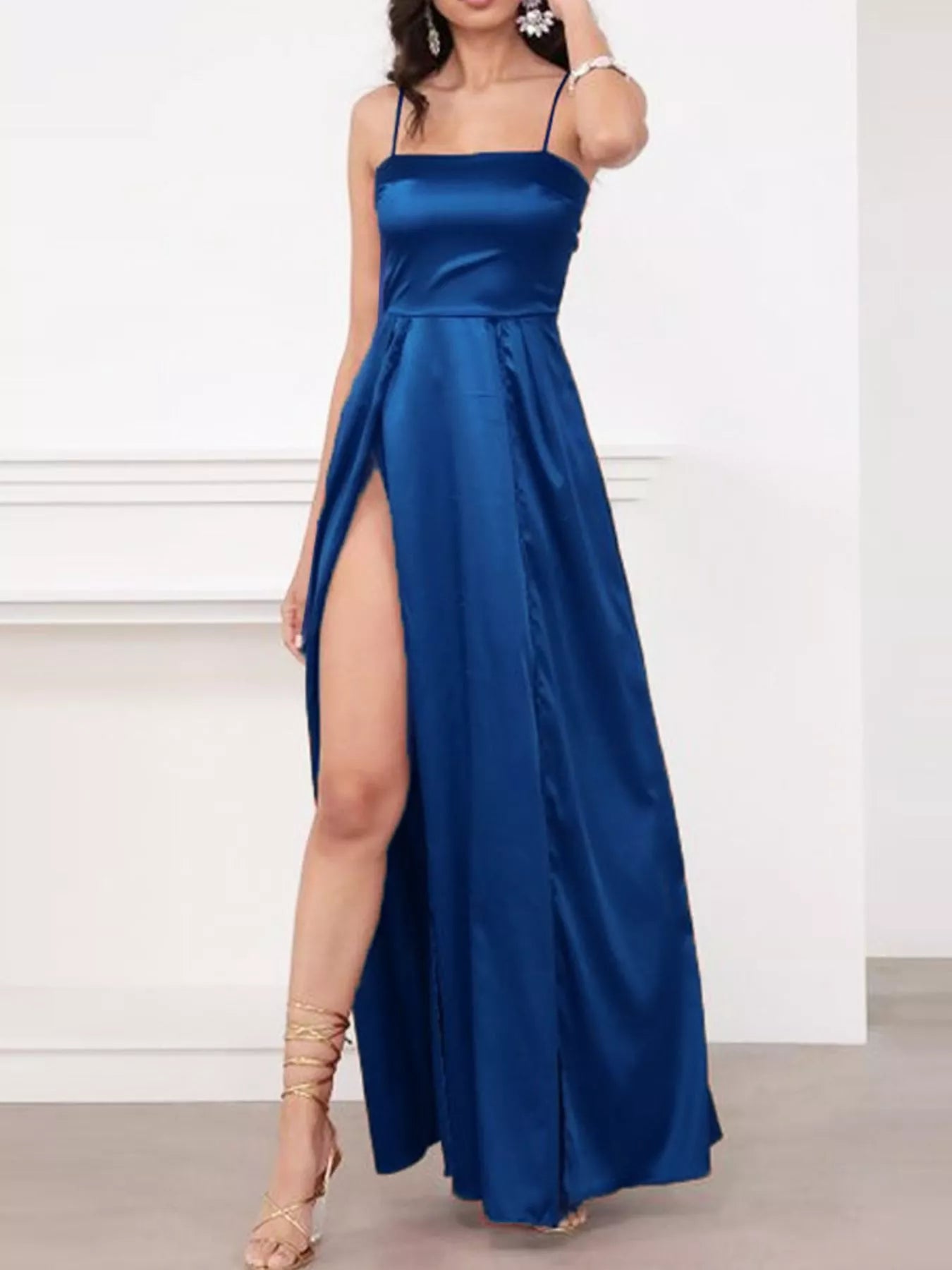Trendsi Spaghetti Strap High-Slit Maxi Dress -