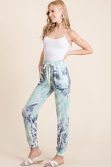 Trendsi BiBi Tie Dye French Terry Casual Sweat Pants -