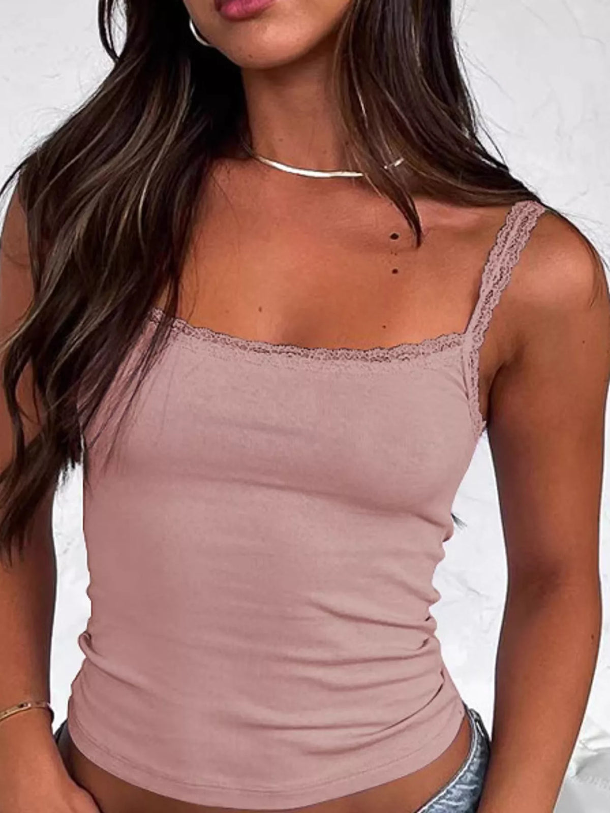 Lace camisole, pink front