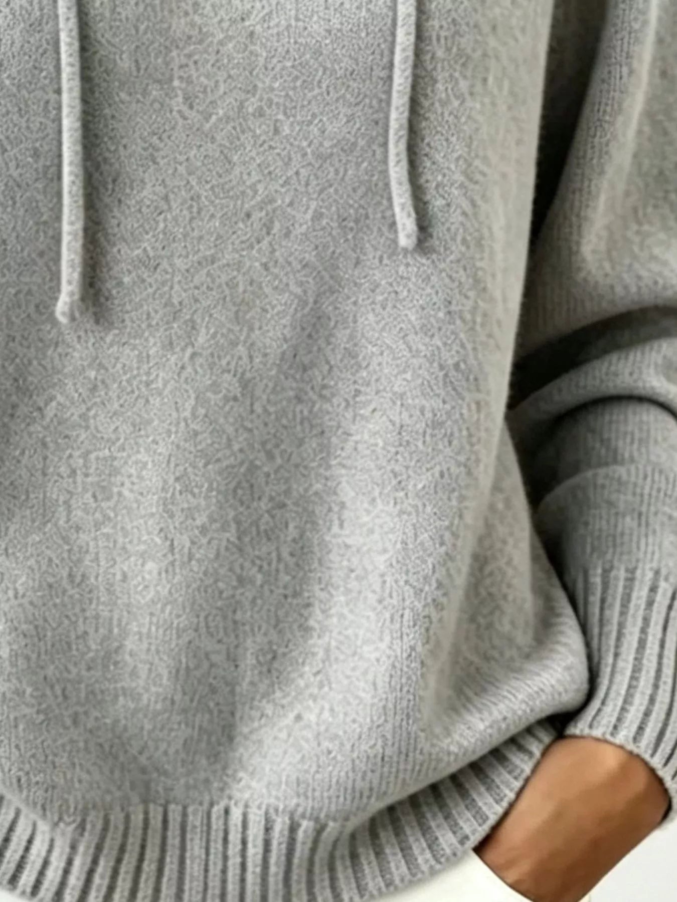 Trendsi Cozy Ribbed Long‑Sleeve Hooded Sweater -