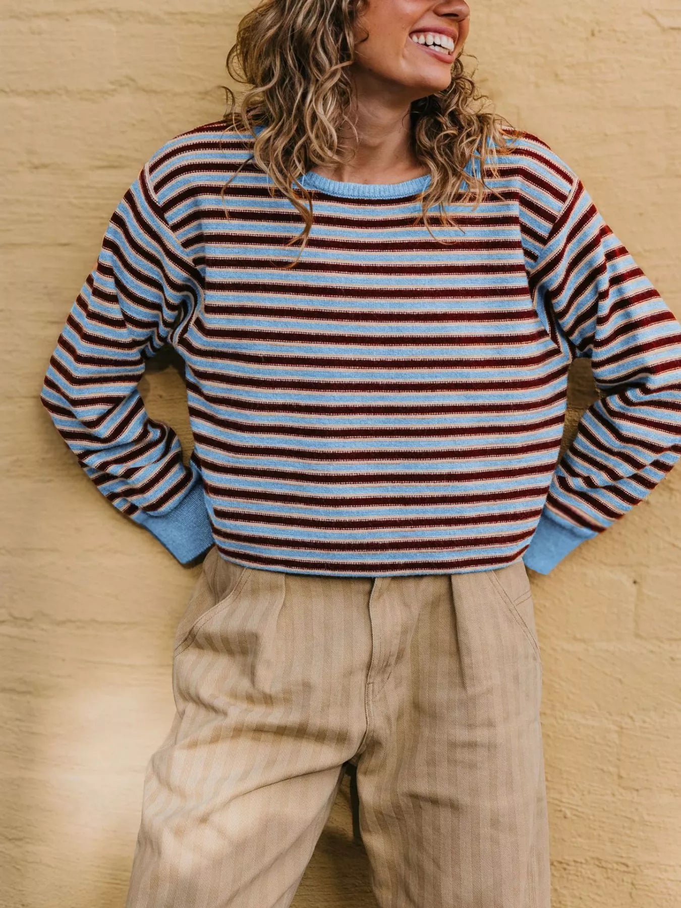 Trendsi Striped Crew Neck Sweater -