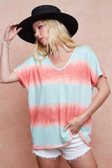Trendsi BiBi Tiedye Printed Hacci Knit Top -