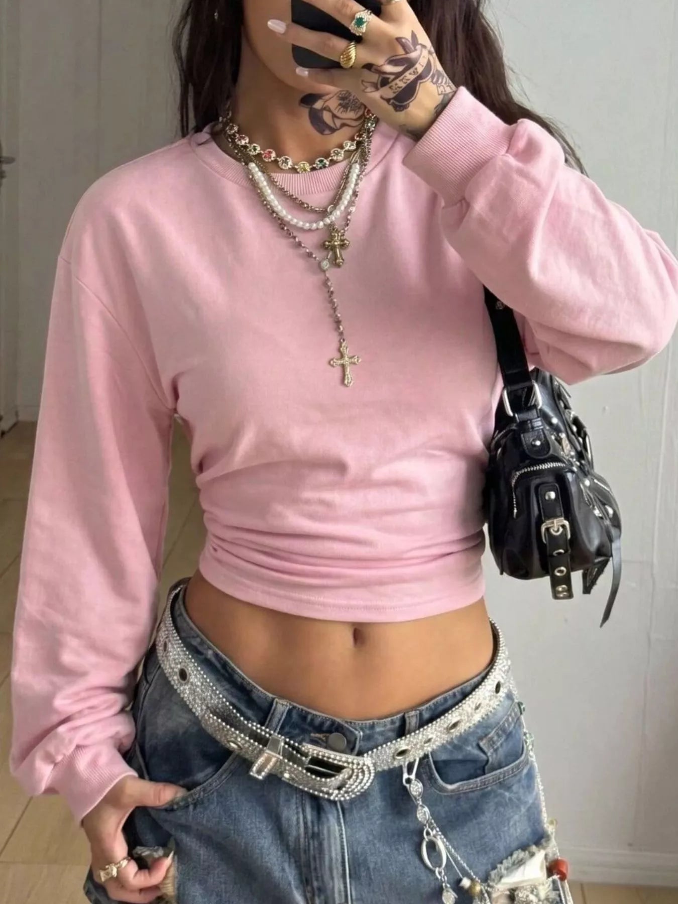 Trendsi Long Sleeve Cropped T-Shirt -