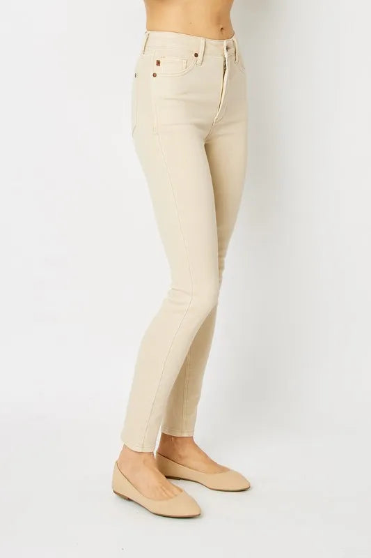 Women's High-Rise Tummy Control Denim Leggings — product view 4