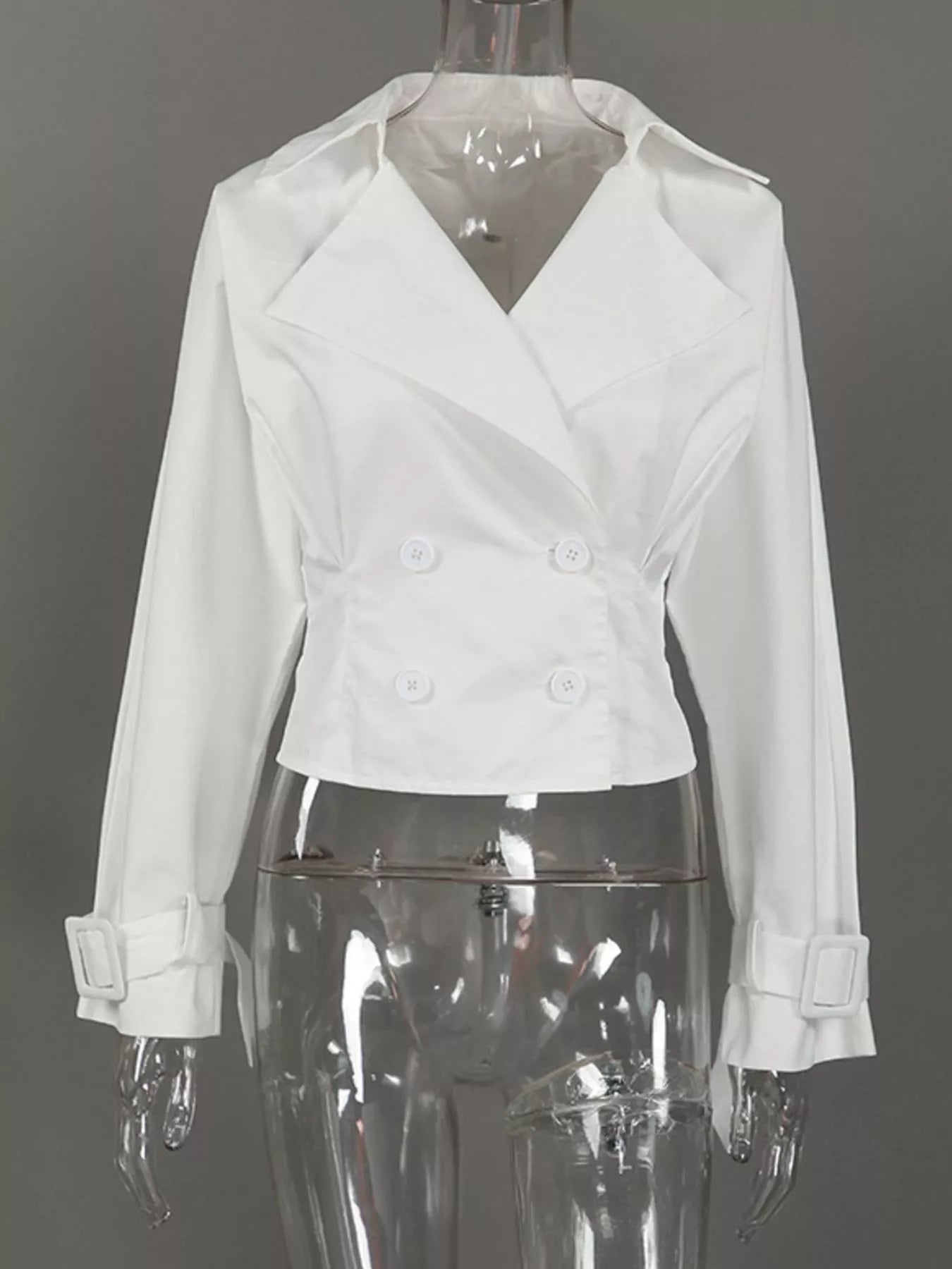Trendsi Cropped Double-Breasted Blazer -