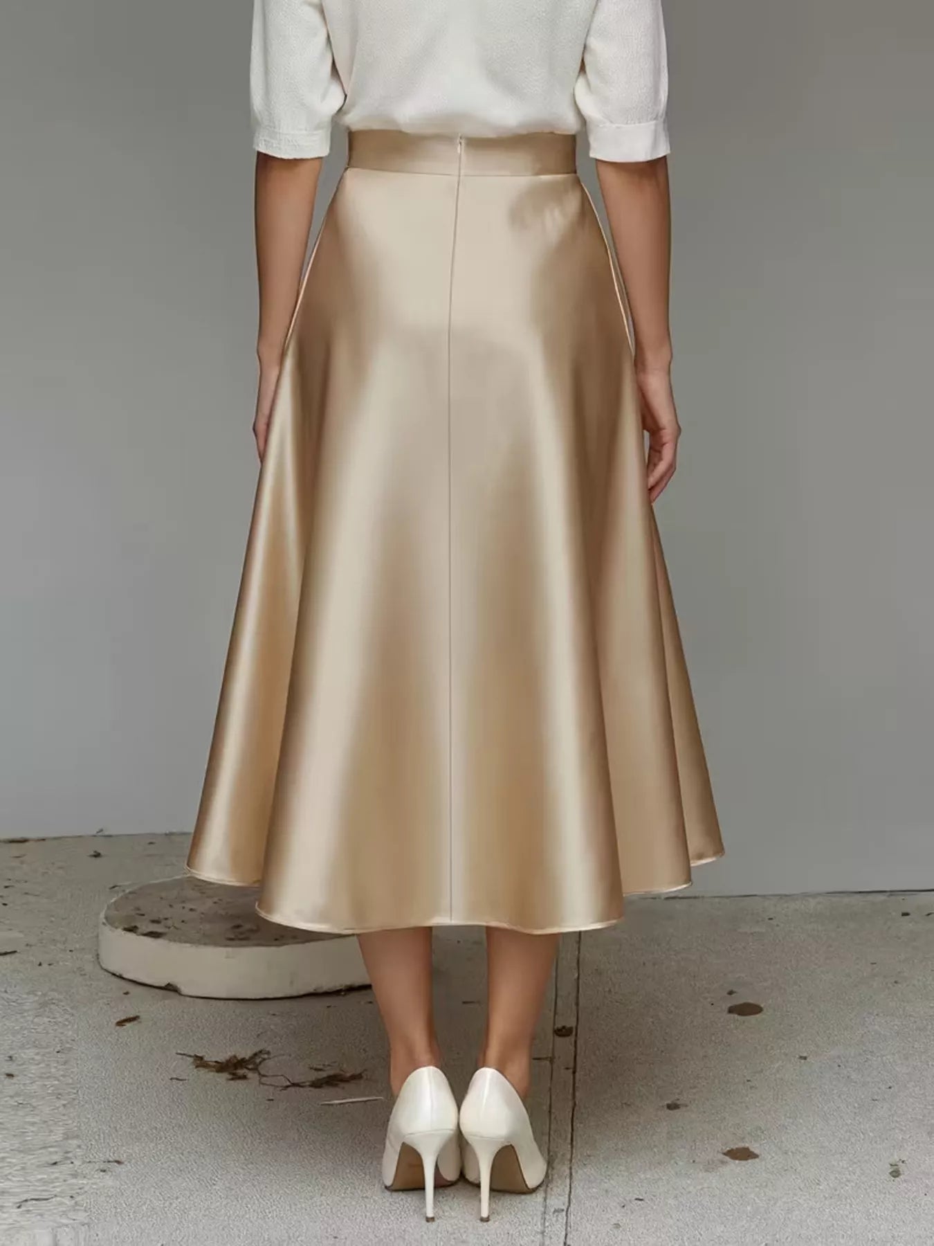 Trendsi Satin Midi Skirt -