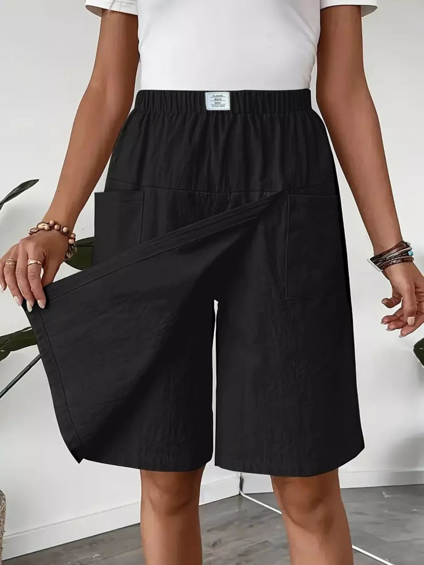 Trendsi Elastic Waist Wrap Skort -