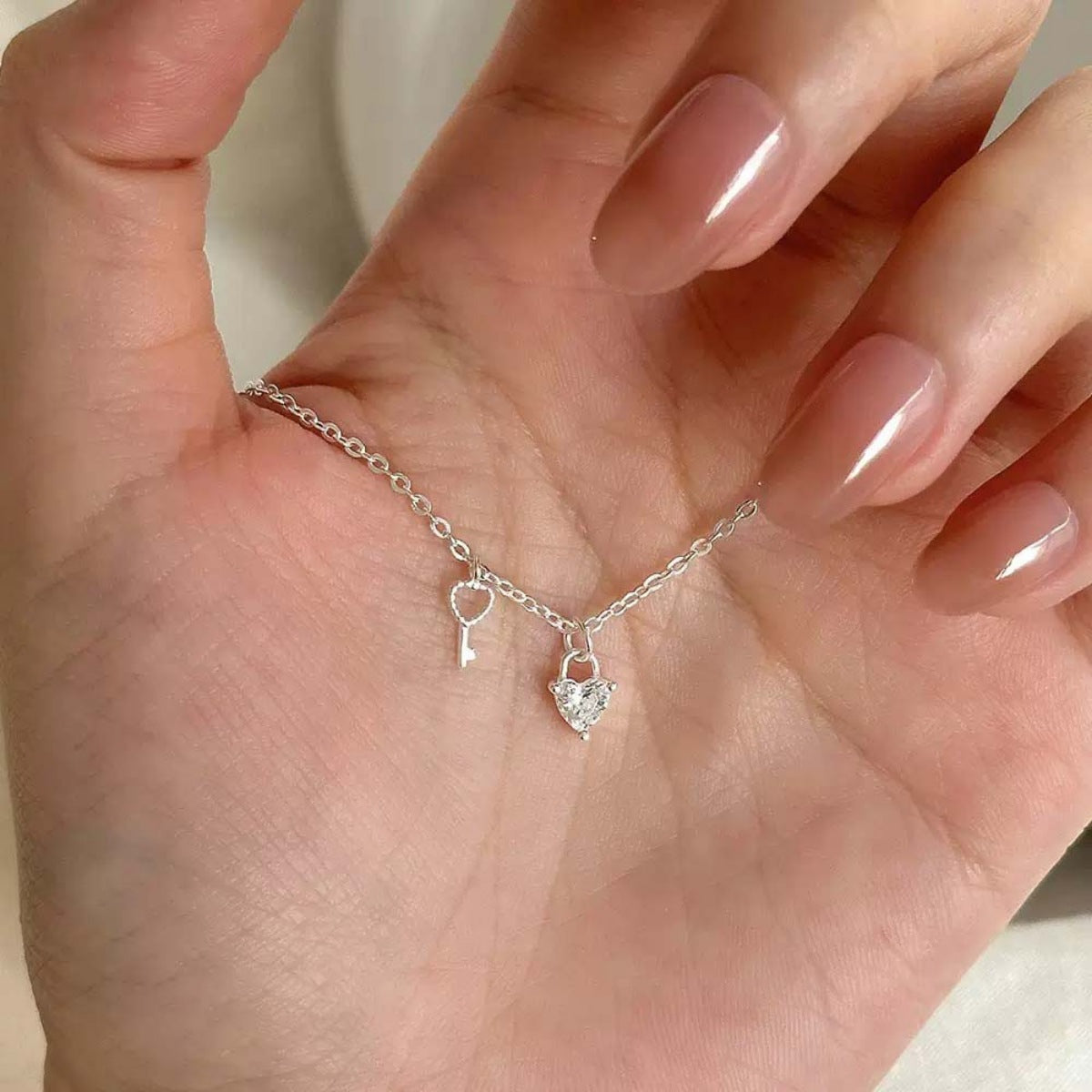 Trendsi 925 Sterling Silver Heart Necklace -
