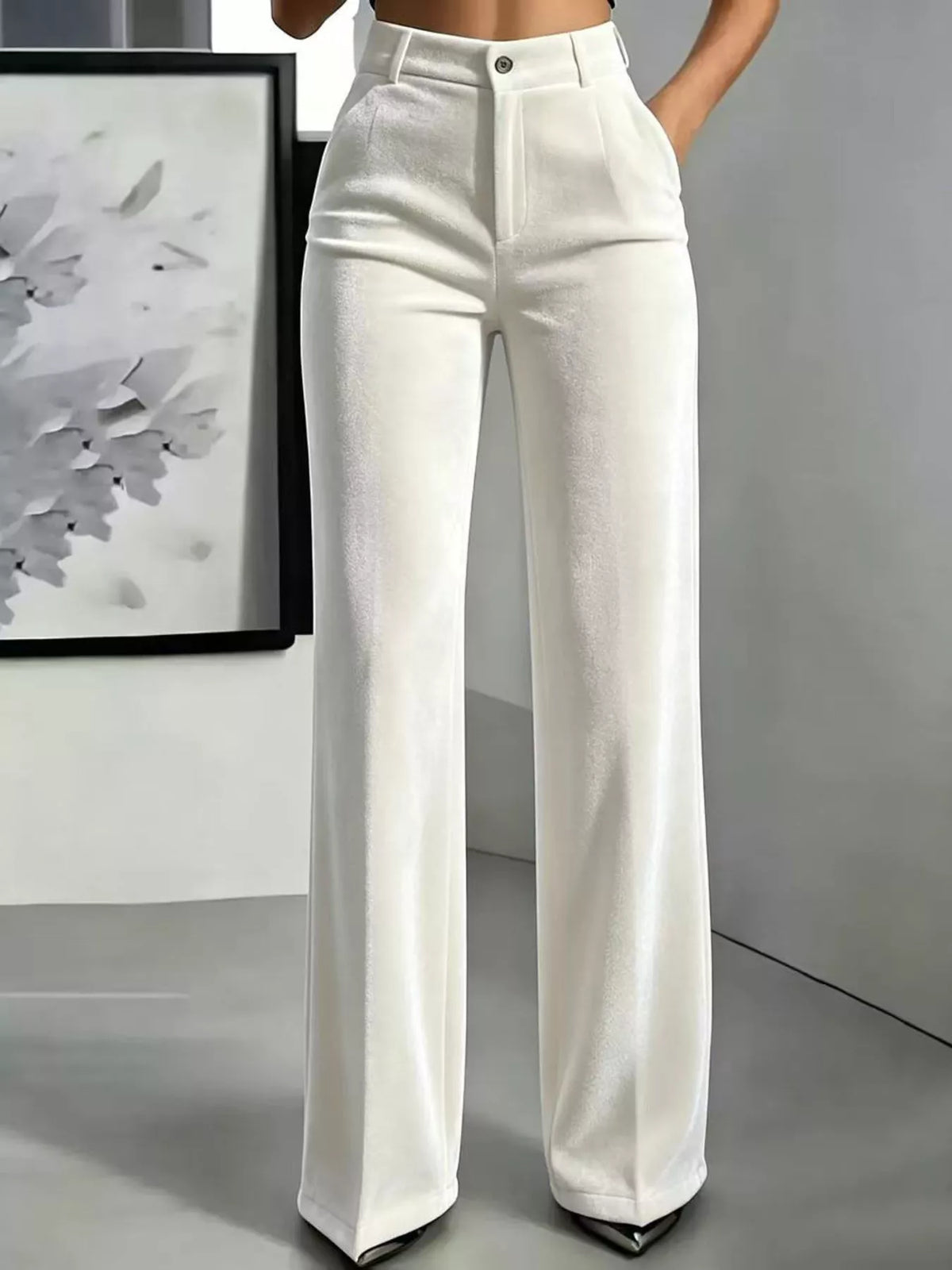 White velvet pants