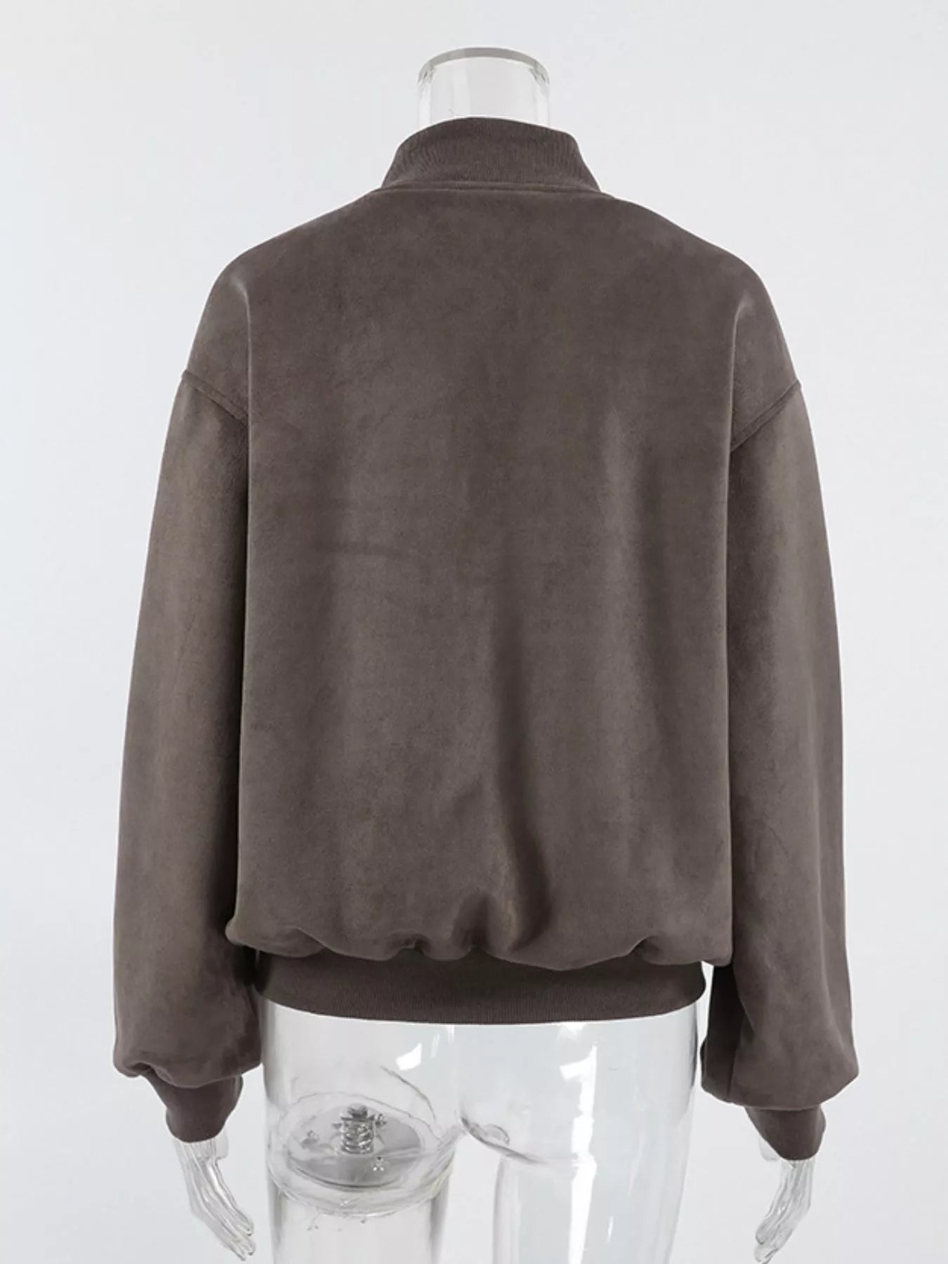 Trendsi Zip Up Dropped Shoulder Jacket -