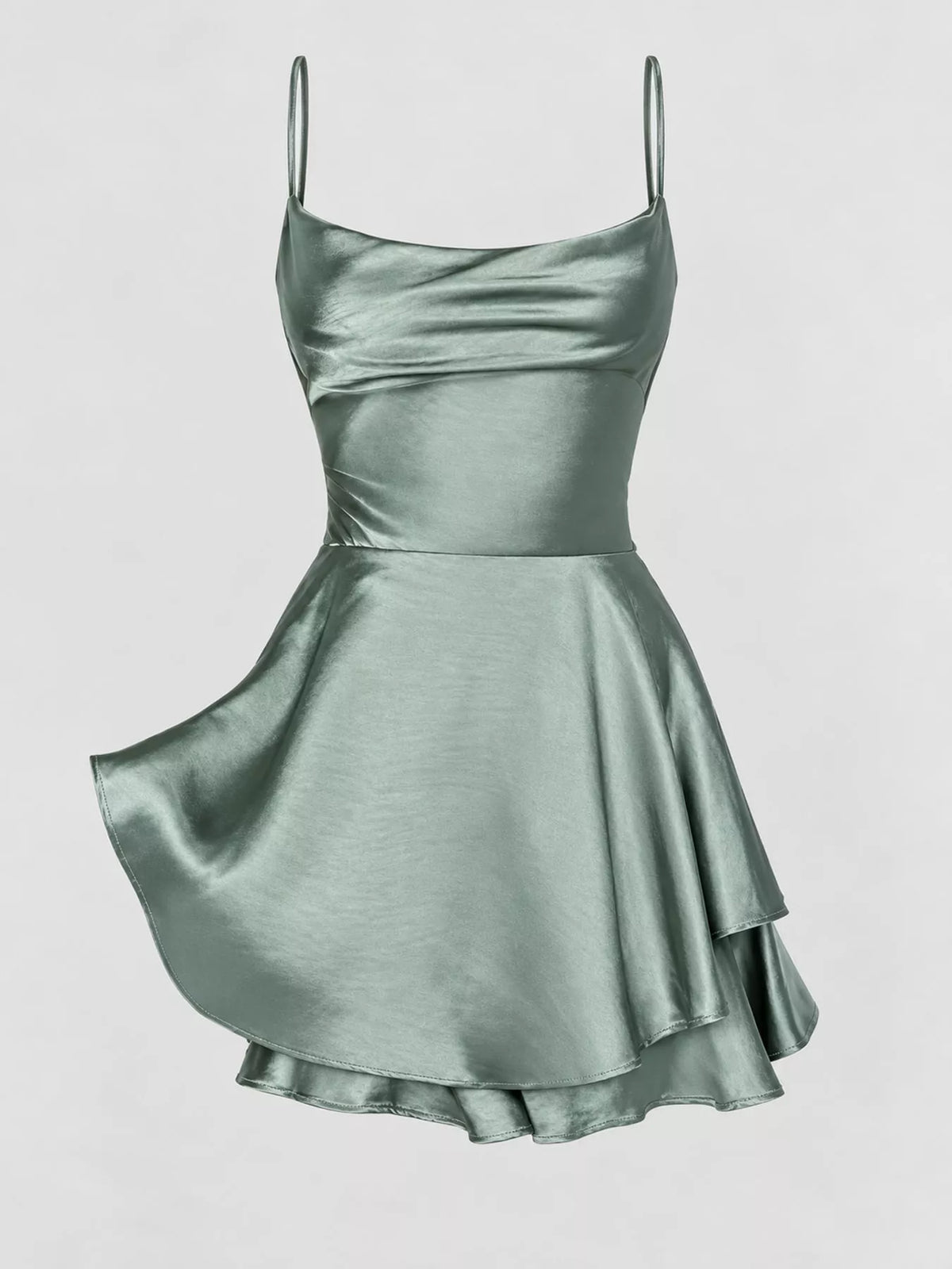 Cowl neck spaghetti-strap mini dress, product view