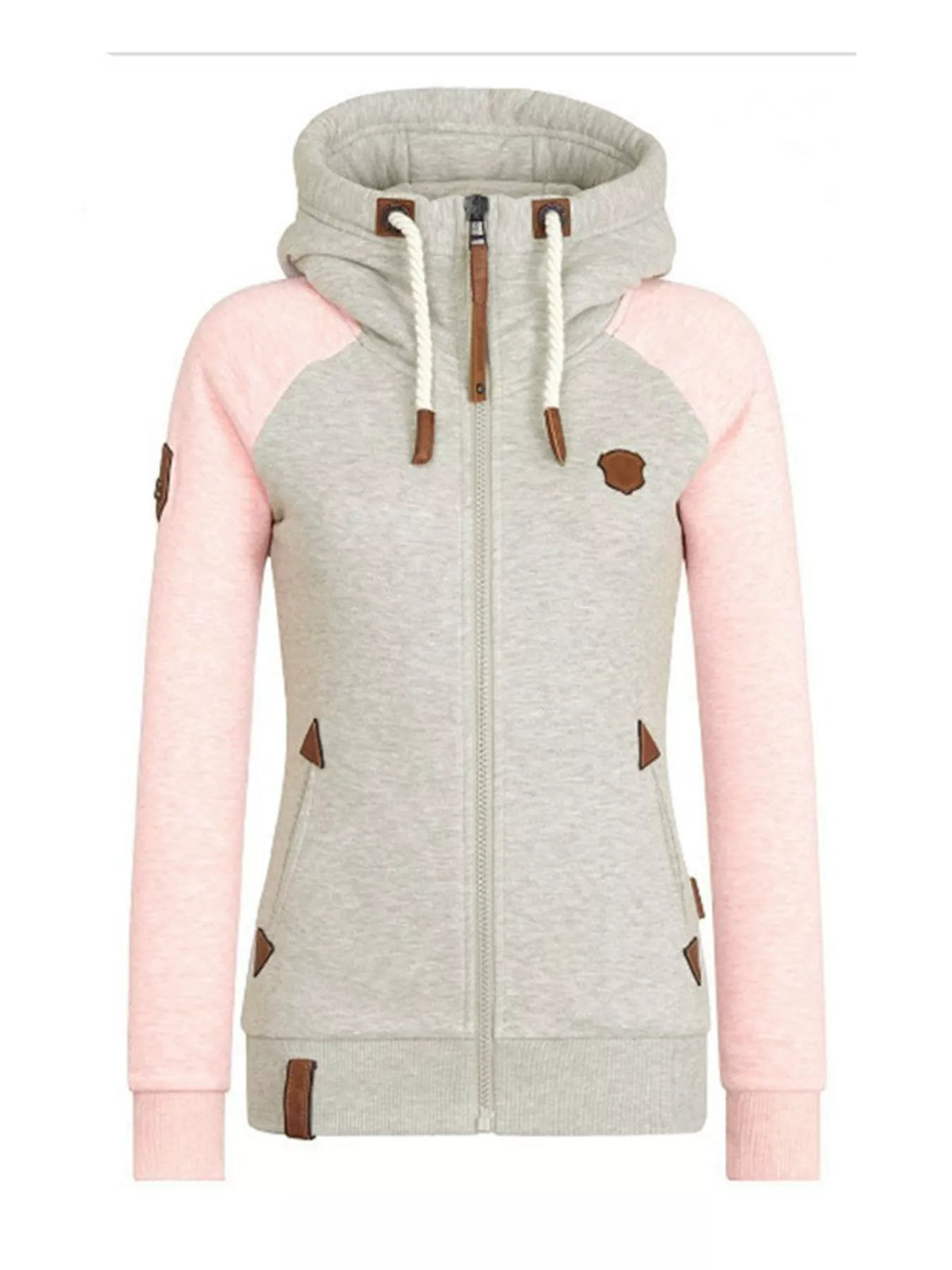 Color-Block Zip-Up Hoodie — garment front