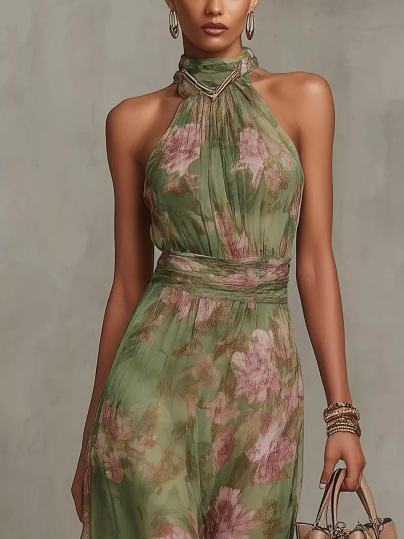 Trendsi Floral Print Sleeveless Maxi Dress -