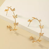 Trendsi Butterfly Vine Hoop Earrings -