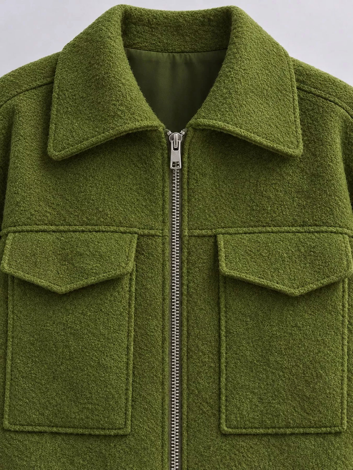 Zip-Up Cropped Jacket — construction details
