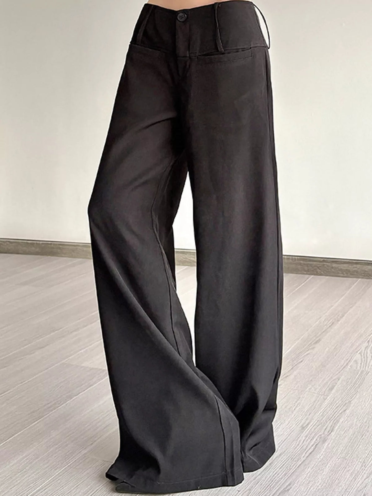 Flared pants, gray front