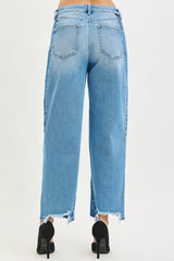 Trendsi RISEN Full Size Slouchy Cropped Barrel Jeans with Contrast Wash Plus Size -